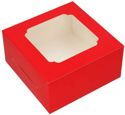 BAKEFY Food Storage Takeaway Box/ Meal Box Paper Packaging Box(Pack of 5 Red)
