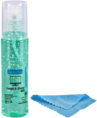 Jape Clean & Shine Gel Multi-Purpose LCD/LED Cleaning Kit, Liquid Solution with Cloth to Clean Mobile/Laptop Screen, Computer, Tab, LCD Display, Camera (100 ml) for Computers, Laptops, Mobiles(Clean & Shine Gel)
