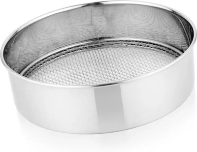 CRAZYGOL Flour Sieve Stainless Steel Collapsible Sieve (Silver Pack of 4 in 1) Strainer(Silver Pack of 1)