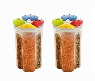 OZXI Plastic Grocery Container  - 2500 ml(Pack of 2, Multicolor)