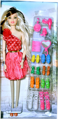 dtc Foldable Doll with Acessories Red(Red)