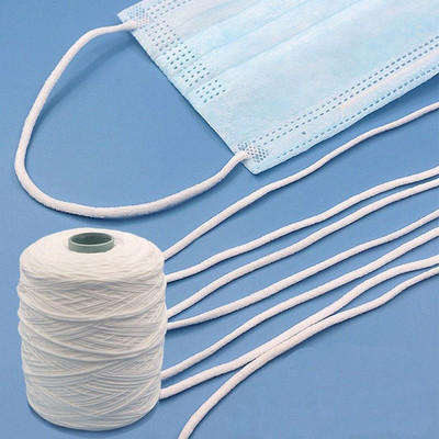 KnottyThread Elastic Thread and Cord White Elastic(50 m)