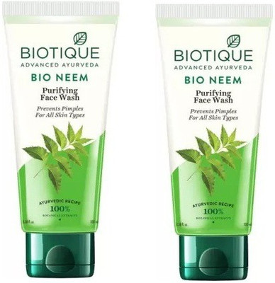 BIOTIQUE neem face wash 100ml pack of 2 Face Wash(200 ml)