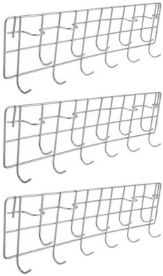 Gopala Stainless Steel Wall Mounted Ladle Stand for Kitchen Hook Rail 11(Pack of 3)