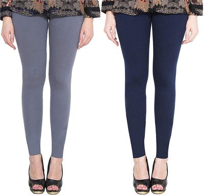 Aaru Collection Ankle Length  Ethnic Wear Legging(Grey, Dark Blue, Solid)