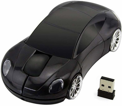 microware New Fashion 2.4GHz Wireless car shape Mouse 1600 DPI Optical Gaming Mouse Mice for Computer Wireless Ambidextrous Optical  Gaming Mouse  with Bluetooth(USB 2.0, Black)