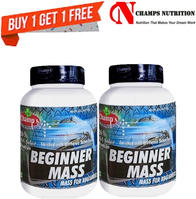 CHAMPS NUTRITION Beginner Mass (2kg) COMBO PACK [1KG+1KG] Ayurvedic Instant Gain Weight Gainers/Mass Gainers(2 kg, CHOCOLATE)