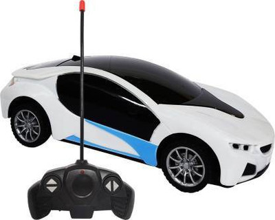 Montreal Chargeable 3D Remote Control Lighting Famous Car for 3+ Years Kids (White)(White)