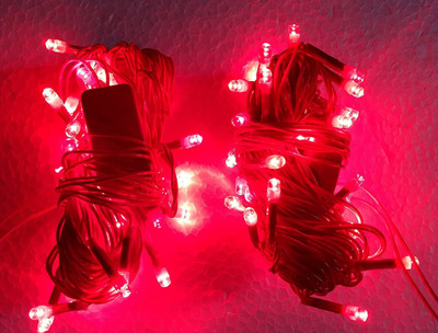 Sameer Enterprises 25 LEDs 0.2 m Red Color Changing, Flickering, Steady String Rice Lights(Pack of 2)