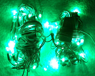 Sameer Enterprises 25 LEDs 0.2 m Green Color Changing, Flickering, Steady String Rice Lights(Pack of 2)