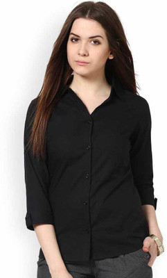 Krisha Collection Women Solid Casual Black Shirt