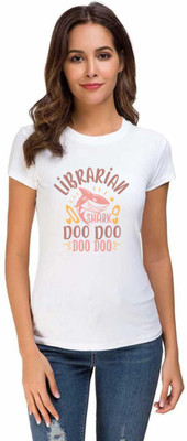 UDNAG Printed Couple Round Neck White T-Shirt