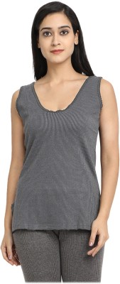 Light Pure Women Soft Cotton Fleece Sleeveless Thermal Grey top Women Top Thermal