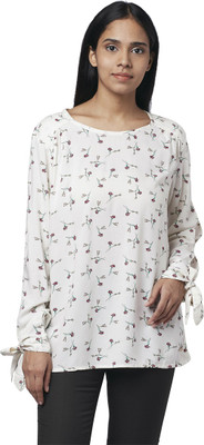 PARK AVENUE Casual Full Sleeve Printed Women White Top