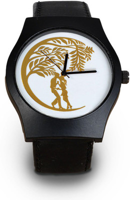 AXR Morden Design Love Couple Tree Casual Analog White Metal Dial wrist Watch Men's with 24k Gold Plated dial Pattern Analog Watch  - For Men & Women
