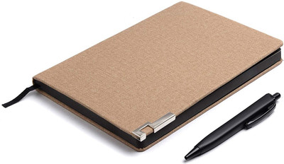 COI Classy Diary Light Brown UNDATED - Unique Stationery A5 Pocket Planner and Organiser for Business Interviews and Corporate Meetings with Pen. A5 Planner/Organizer RULED 180 Pages(LIGHT BROWN)