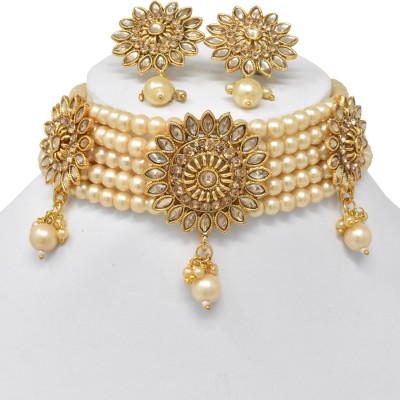 JaiShree Jewels Alloy Gold-plated Gold Jewellery Set(Pack of 1)