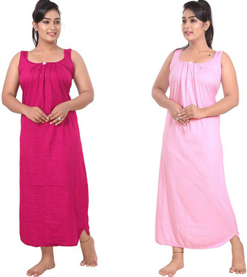 UNIQUE COLLECTONS Women Nighty(Pink, Pink)