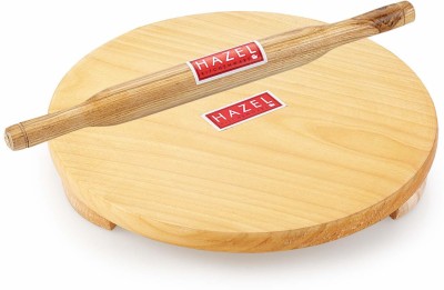 HAZEL Wooden Polpat Roti Roller Combo Large, 24 Cm, Brown, 2 Pc Rolling Pin & Board(Brown, Pack of 2)