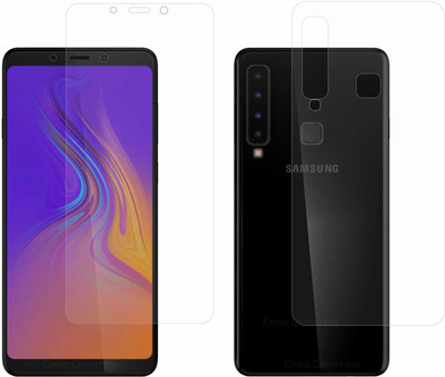 ISHANGEL Front and Back Screen Guard for SAMSUNG GALAXY A9 2018, Gorilla Hammer Proof, flexible fiber unbreakable Screen Protector, [Not a Tempered Glass](Pack of 2)