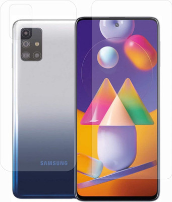 ISHANGEL Front and Back Screen Guard for SAMSUNG GALAXY M31S, Gorilla Hammer Proof, flexible fiber unbreakable Screen Protector, [Not a Tempered Glass](Pack of 2)
