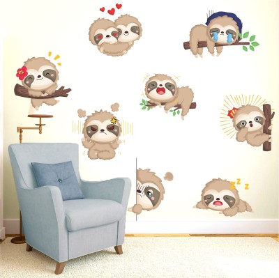 StickerYard 91 cm Cute Baboons Self Adhesive Sticker(Pack of 1)