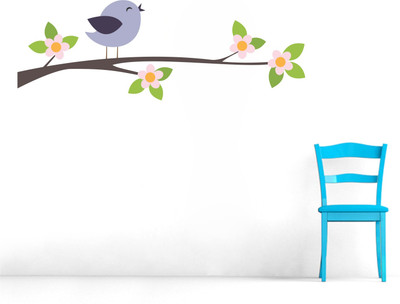 StickerYard 106 cm Bird On Branch Self Adhesive Sticker(Pack of 1)