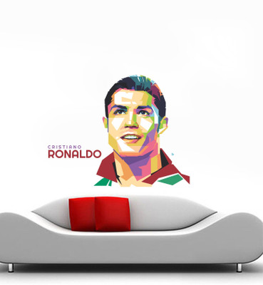 StickerYard 58 cm Colorful Ronaldo Design Self Adhesive Sticker(Pack of 1)
