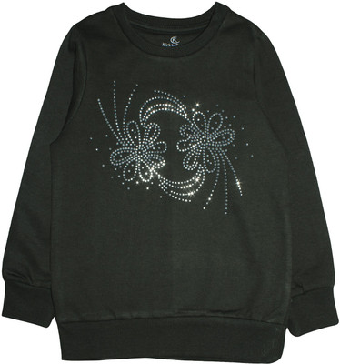 KiddoPanti Full Sleeve Embellished Girls Sweatshirt