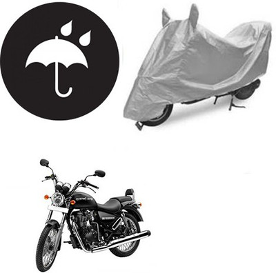 saanvi Waterproof Two Wheeler Cover for Royal Enfield(Thunderbird 350, Silver)