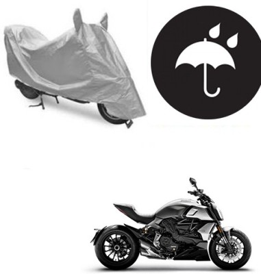 saanvi Waterproof Two Wheeler Cover for Ducati(Diavel, Silver)