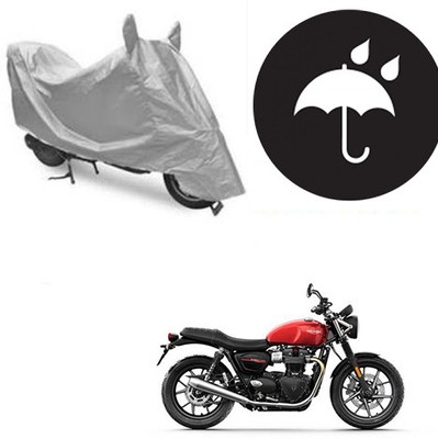 RPSENTTERPR Waterproof Two Wheeler Cover for Triumph(Twin spark, Silver)