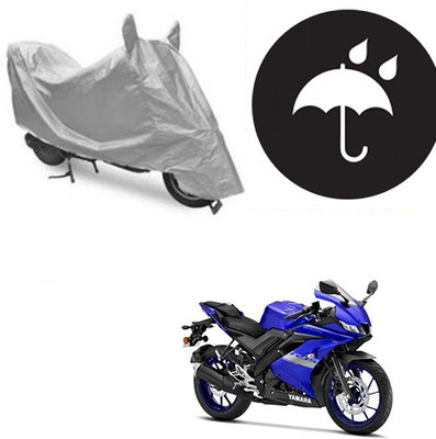 RPSENTTERPR Waterproof Two Wheeler Cover for Yamaha(R15 V3, Silver)