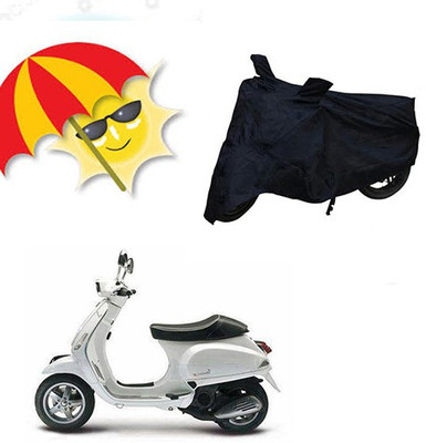 SANJU Waterproof Two Wheeler Cover for Piaggio(Piaggio Vespa, Black)