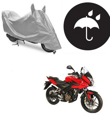 SANJU Waterproof Two Wheeler Cover for Bajaj(Pulsar AS 150, Silver)