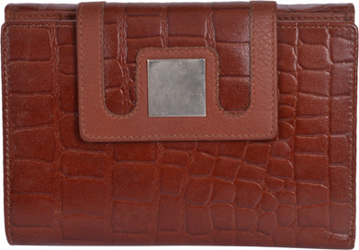 Leatherman Fashion Women Brown Genuine Leather Wallet(13 Card Slots)