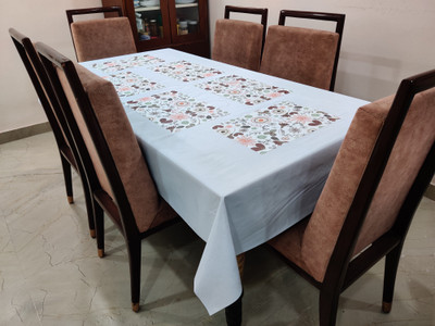Groki Square Pack of 8 Table Placemat(Multicolor, Polyester)