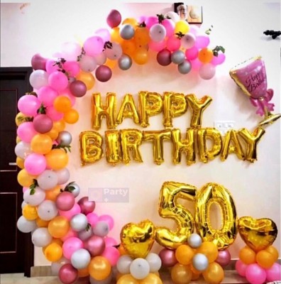 Party Plus Solid HBD-Multi 65pcs. Letter Balloon(Multicolor, Pack of 65)