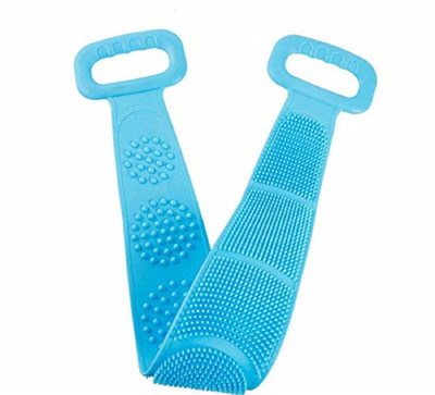 RTAD Body Wash Silicone Body Scrubber Belt Double Side Shower Belt Removes Bath Towel Waterproof Easy Foot Cleaner Cleaning Brush