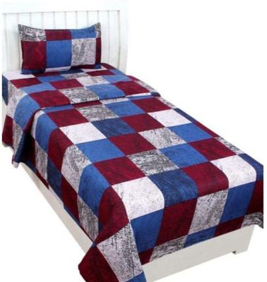 Fashion Paradise 140 TC Polycotton Single 3D Printed Flat Bedsheet(Pack of 1, Multicolor)