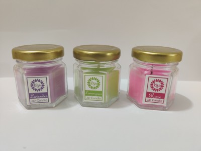 KISU HANDICRAFTS Jar Candle Small Candle(Pink, Green, Purple, Pack of 6)