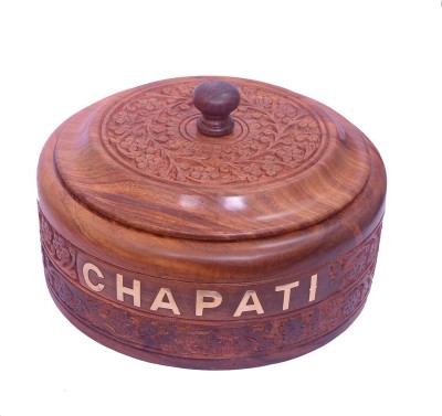 All About Wood Stainless Steel Insulated Wooden Casserole/Chapati Box -Set of 1- Diameter 9 Inch Serve Casserole(1500 ml)