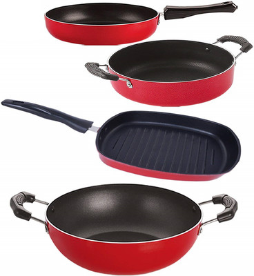 NIRLON Non-Stick Coated Cookware Set(PTFE (Non-stick), Aluminium, 4 - Piece)