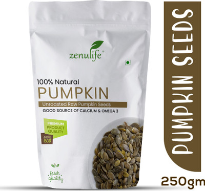 zenulife Naturally Organic Pumpkin Seeds For Eating, Dehulled & Raw Super Food, Ready To Eat Pumpkin Seeds(250 g)