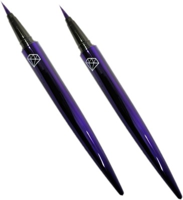 ADJD Shiny Diamond Liquid Eyeliner for Long Lasting Stay, Smudge Proof Purple Liner Combo OF 2 3 ml(Purple)