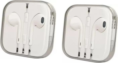 KAELAN BASS-119 IN EAR HEADSET WITH SUPER BASS Wired Headset pack of 2 Wired(White, In the Ear)