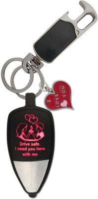 SHOKY LOOKS High quality couple Light reflection drive safe I need you here with me with red heart , I love you massage and high quality hanging lock. Key Chain
