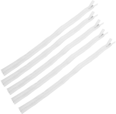 RKY 5 PCS Invisible Zippers White, 40cm Length | Nylon Home Tailor Sewing Kit Coil | White Invisible Zippers White Plastic Invisible Zipper