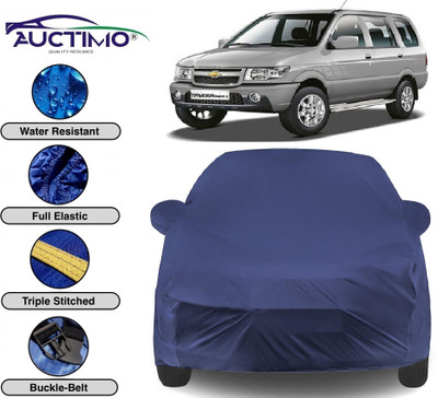 AUCTIMO Car Cover For Chevrolet Tavera (With Mirror Pockets)(Blue)