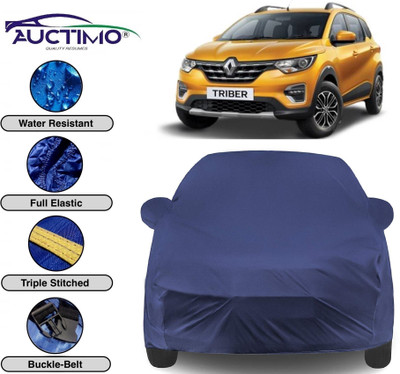 AUCTIMO Car Cover For Renault Triber (With Mirror Pockets)(Blue)